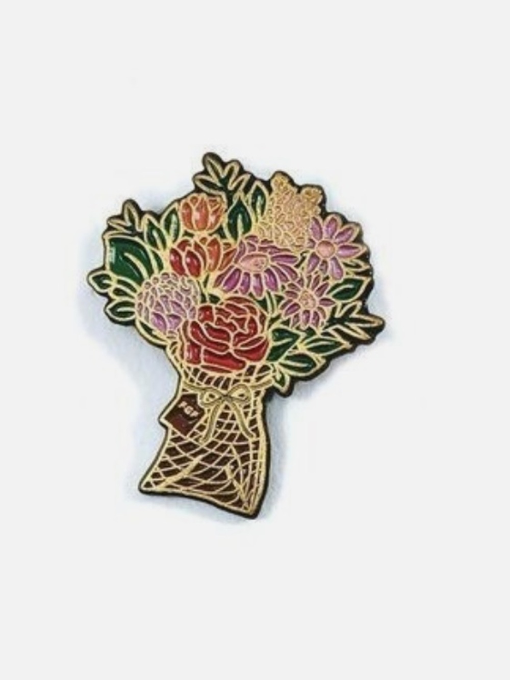 NWOT Farmgirl Flowers Enamel Bouquet Pin